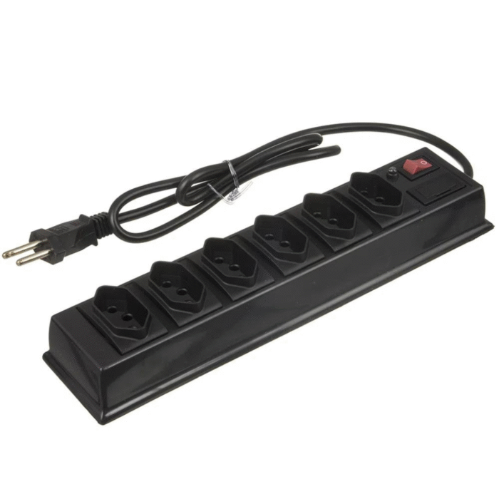 FILTRO DE LINHA ABS 6 TOMADAS NBR 14136 COR PRETO