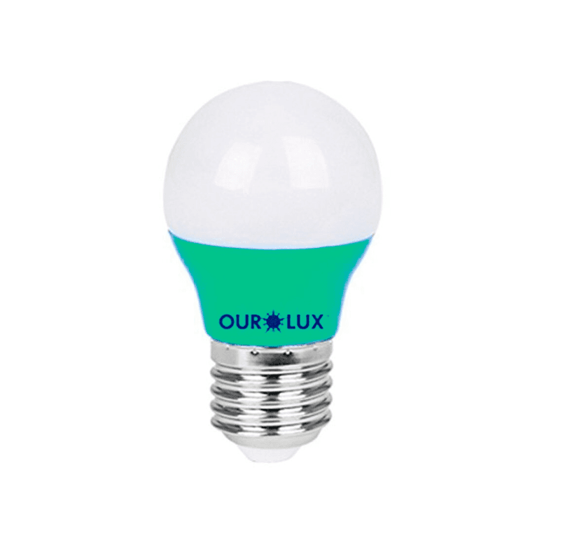 LAMPADA LED BOLINHA 3W VERDE BIVOLT OUROLUX